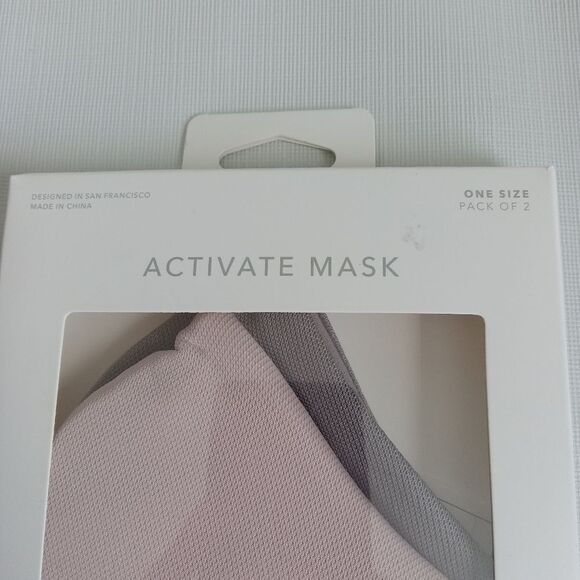Athleta OS Pack of 2 Pink & Gray Lightweight Particle Blockin Activate Mask NIB - Picture 2 of 10